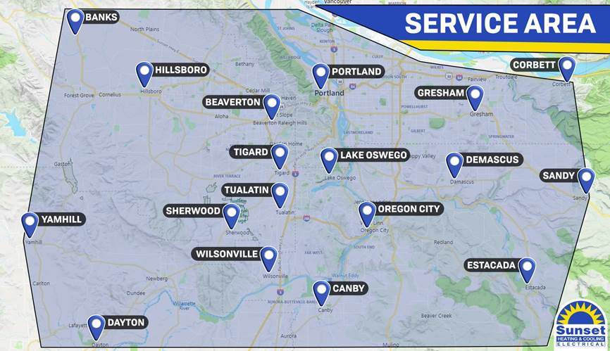 Sunset Heating & Cooling - Heating and Cooling Service Area