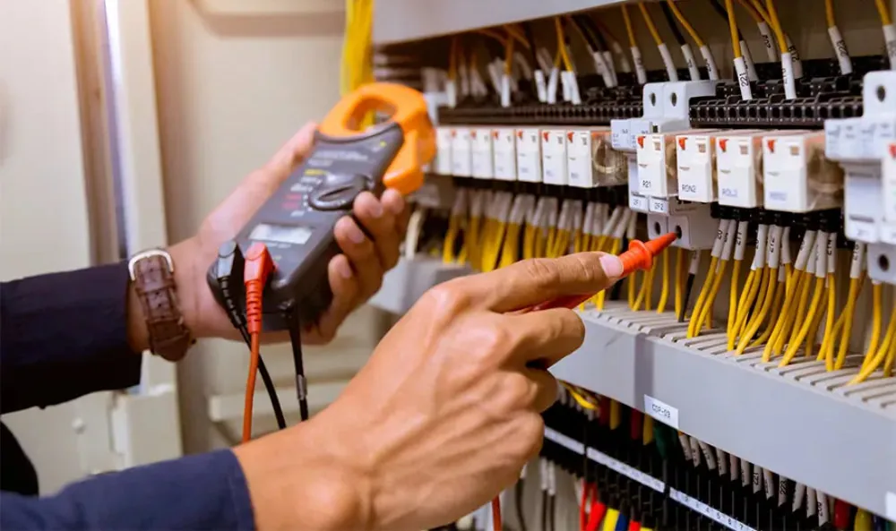 Electrical panel with surge protection.